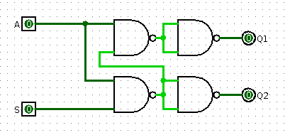 Рис 6. Демультиплексор, 4 NAND Demux